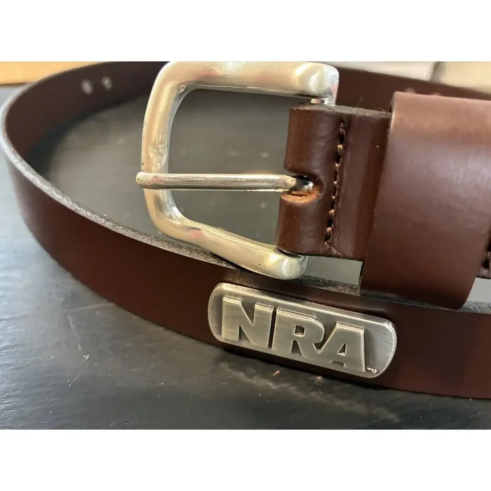 Brown Genuine Leather Belt with 4 NRA Conchos Size 46